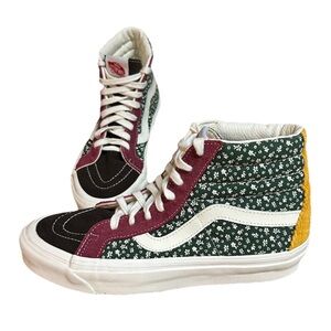 Vans Sneakers Size 9.5 Floral Hi Tops Rare Skater